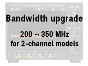 Keysight HD3BW-001 Bandwidth Upgrade, 200 MHz to 350 MHz for 2-Channel Models