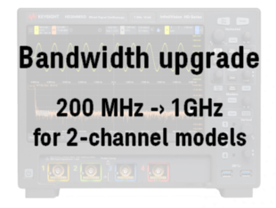 Keysight HD3BW-003 Bandwidth Upgrade, 200 MHz to 1 GHz for 2-Channel Models